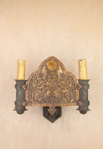 Gothic Two Candle Wall Sconce
