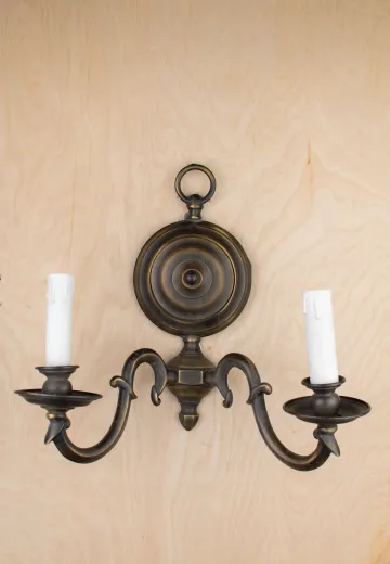Two Candle Bronze Wall Sconce