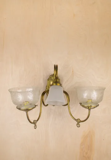 Three Light Mixed Brass Wall Sconce