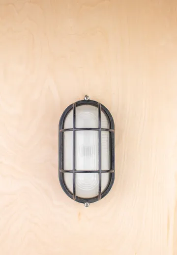 Small Black Plastic Cage Wall Scone