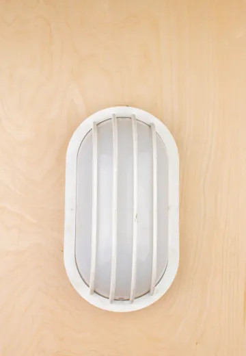 White Plastic Cage Sconce (Distressed)