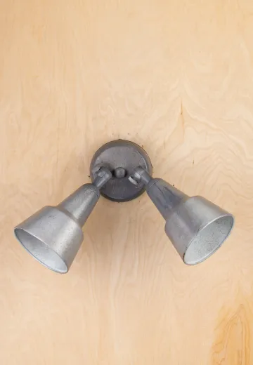 Silver Adjustable Two Spotlight Wall Sconce