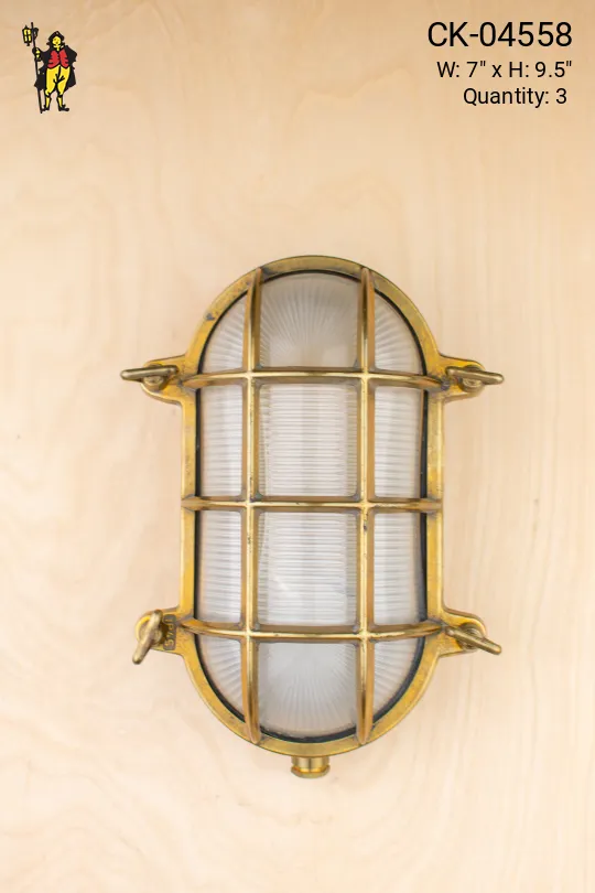 Oval Brass Cage Wall Sconce