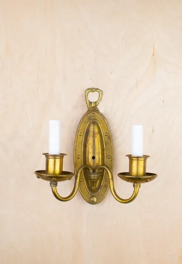 Brass Two Candle Wall Sconce