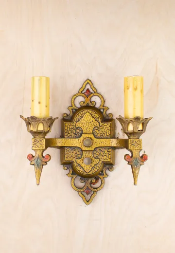 Gothic Two Candle Wall Sconce
