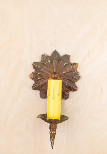 Single Candle Distressed Wall Sconce