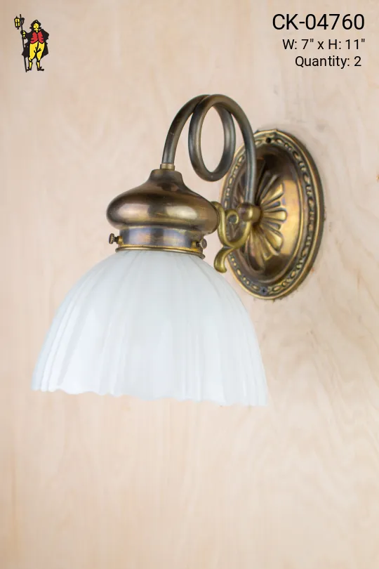 Bronze Deco Curved Arm Wall Sconce