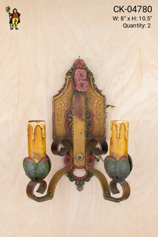 Gothic Two Drip Candle Wall Sconce
