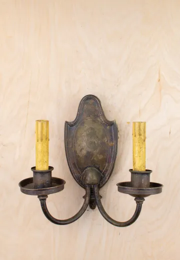 Two Candle Distressed Deco Wall Scone