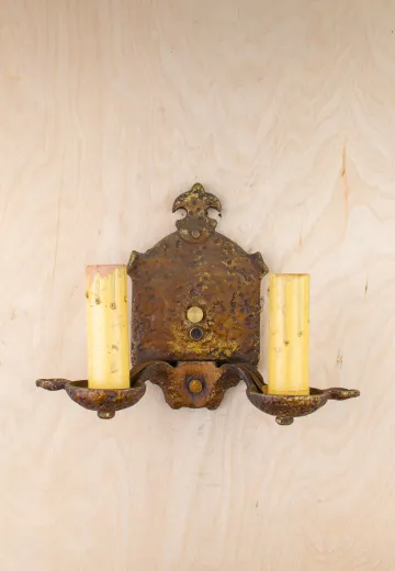 Two Candle Gothic Wall Sconce