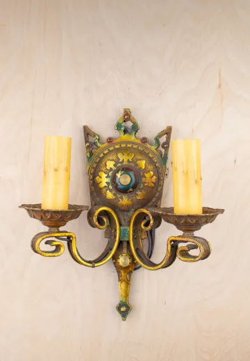 Gothic Two Candle Wall Sconce