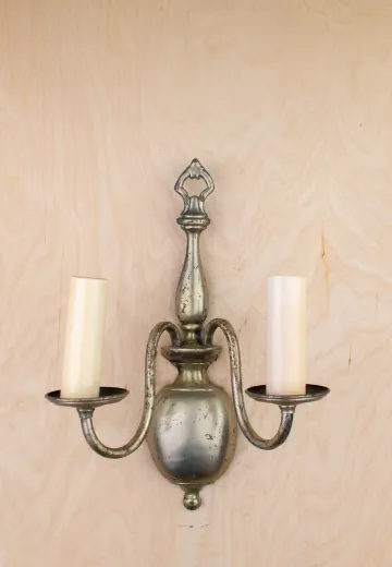 Two Candle Distressed Wall Sconce