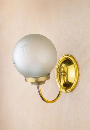 Polished Brass Single Curved Arm Wall Sconce
