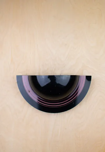 Eighties Black & Pink Bowl Wall Sconce