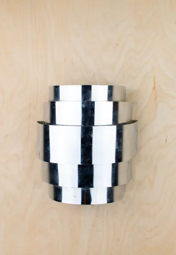 Polished Silver Round Ring Wall Sconce