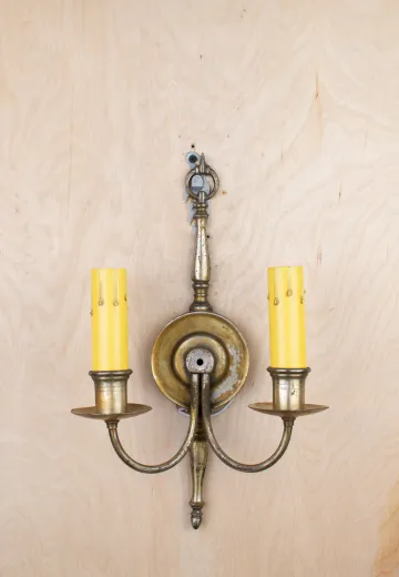 Distressed Two Candle Curved Arm Wall sconce