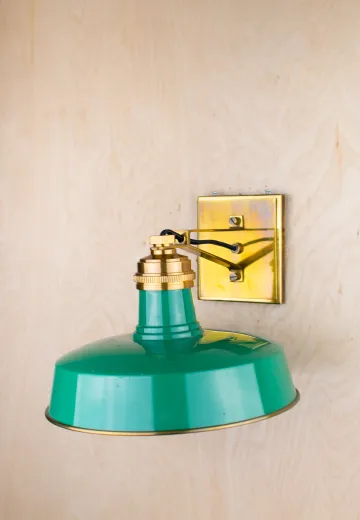 Green & Brass RLM Wall Sconce