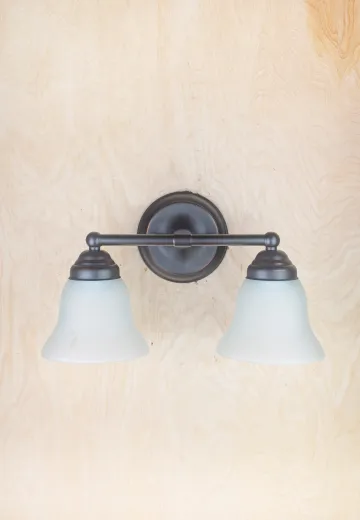 Two Light Wall Sconce w/Frosted Glass Shades