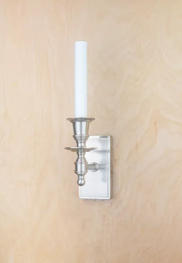 Single Candle Nickel Wall Sconce
