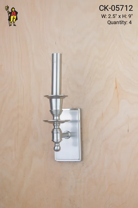 Nickel Single Candle Wall Sconce