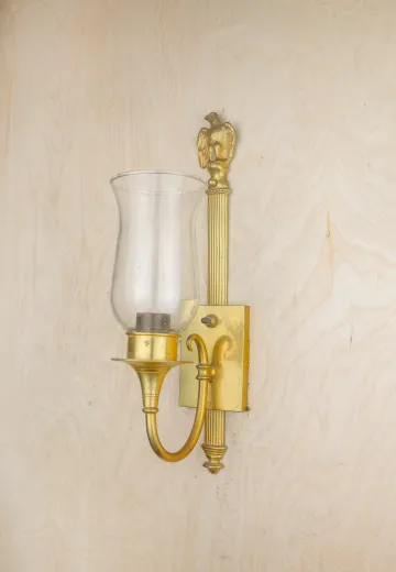 One Light Wall Sconce w/Etched Glass Hurricane Shade (Not Exact Match)