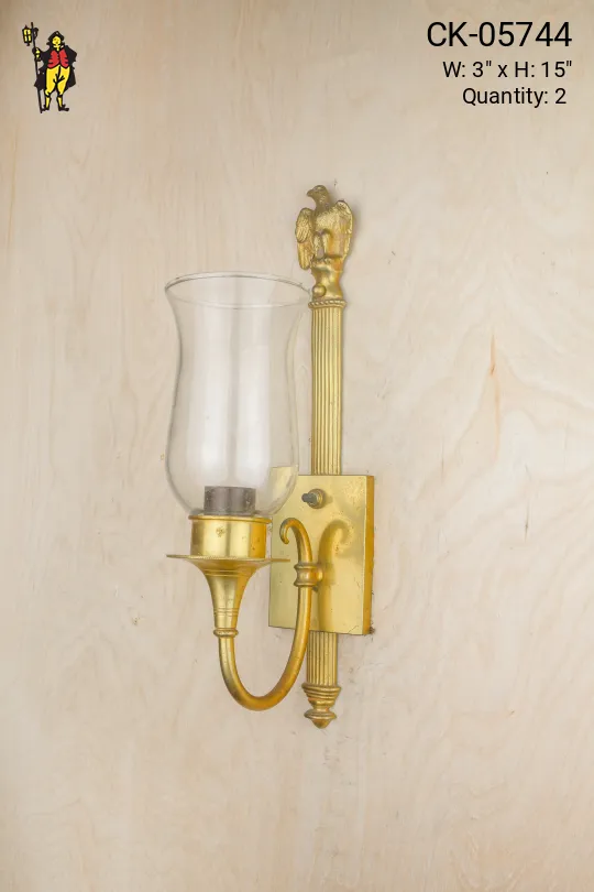 One Light Wall Sconce w/Etched Glass Hurricane Shade (Not Exact Match)