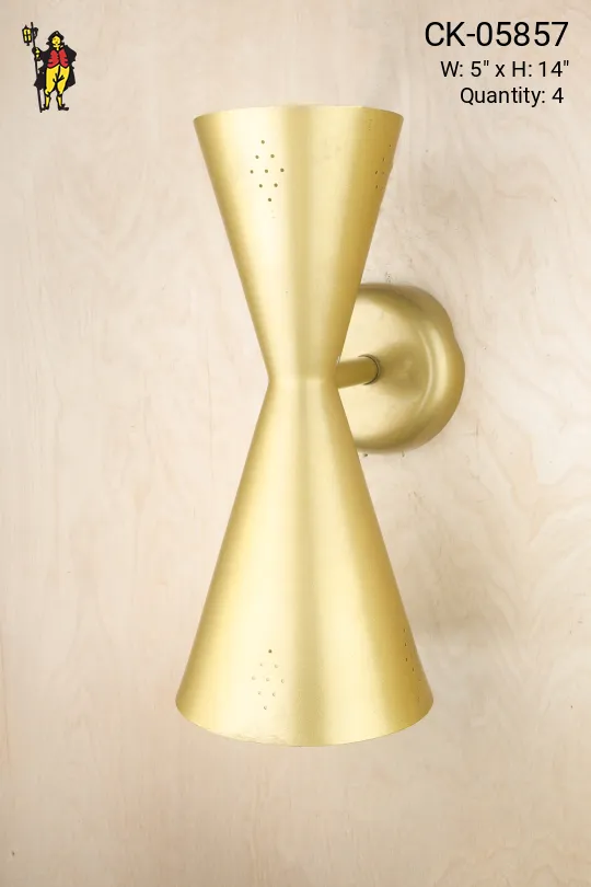 Peirced Two Light Brass Wall Sconce