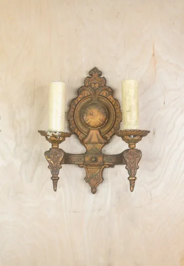 Two Candle Distressed Wall Sconce