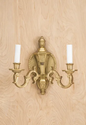 Brass Two Candle Wall Sconce