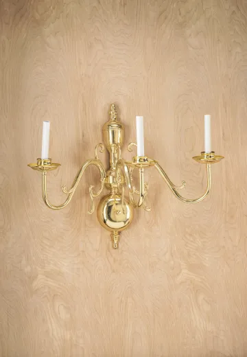 Polished Brass Three Light Wall Sconce
