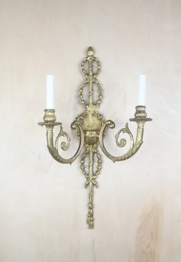 Brass Two Candle Wall Sconce