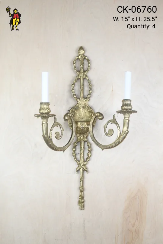 Brass Two Candle Wall Sconce
