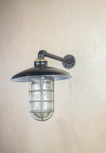 Wall Mounted RLM w/Distressed Cage Light
