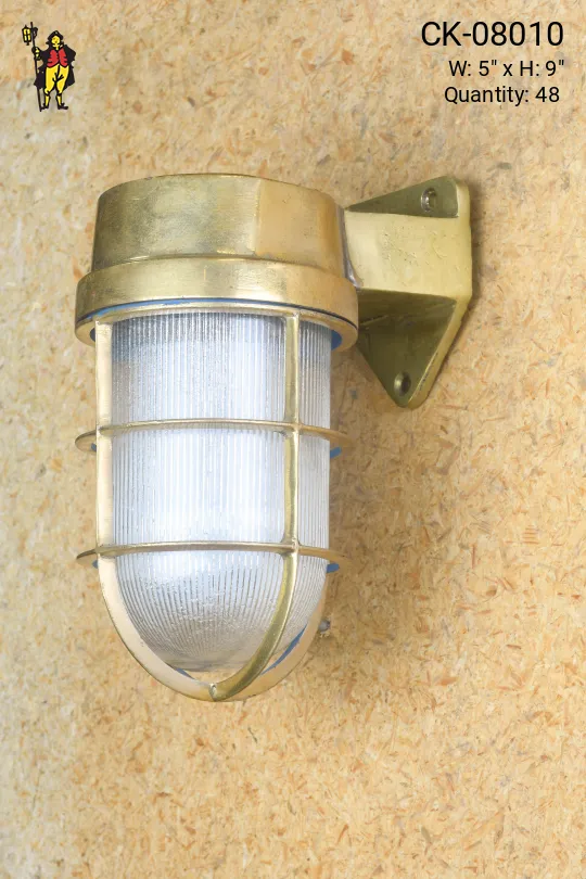Brass Caged Vapor Light Wall Sconce