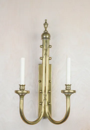 Brass Two Candle Wall Sconce