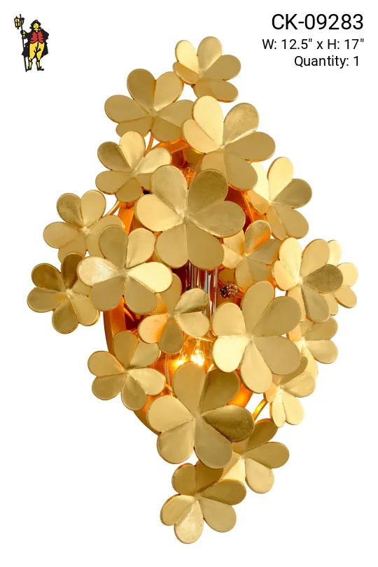 Brass Flower Wall Sconce