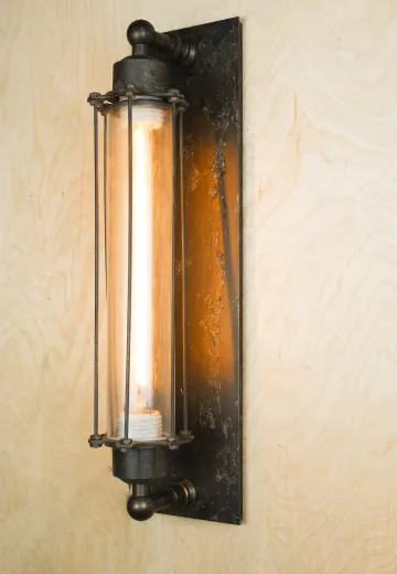 Black Iron Cage Industiral Wall Sconce