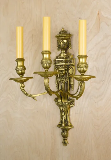 Three Candle Deco Wall Sconce