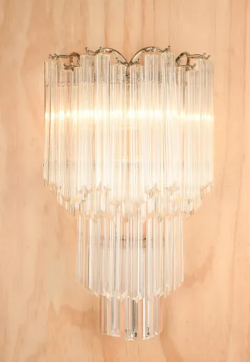 Three Tiered Crystal Wall Sconce