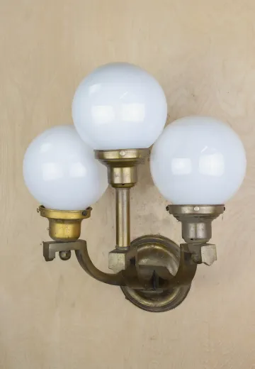 Three Light Brass Wall Sconce