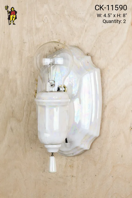 White Single Light Porcelain Wall Sconce
