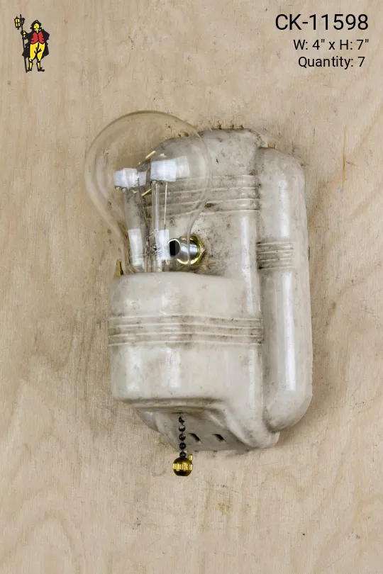 White Distressed Single Light Porcelain Wall Sconce
