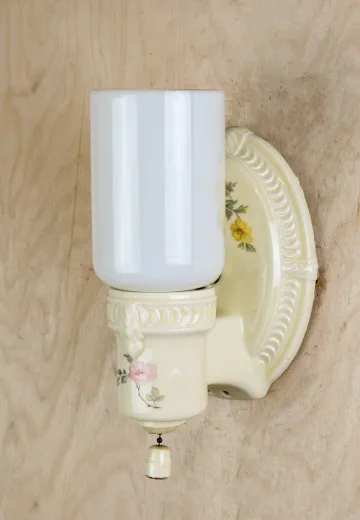 Single Uplight Floral Porcelain Wall Sconce