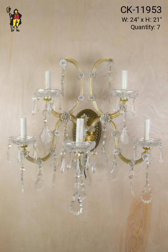 Five Light Crystal Wall Sconce