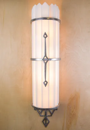 38" Nickel Art Deco Wall Scone