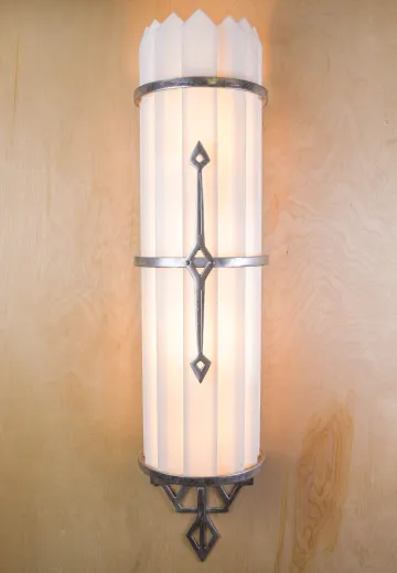 38" Nickel Art Deco Wall Scone