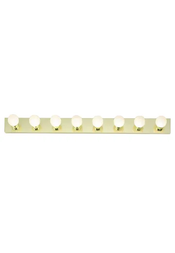 48" Polished Brass Eight Light Vanity Light