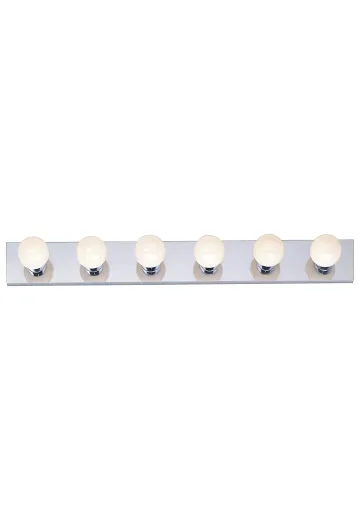 36" Polished Chrome Six Light Vanity Light