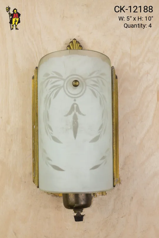 Curved Glass & Brass Wall Sconce