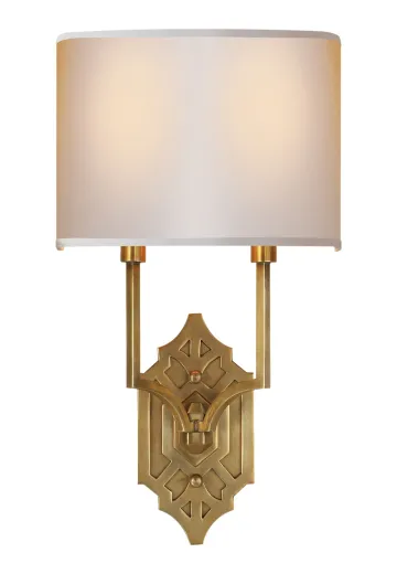 Two Light Antique Brass Wall Sconce